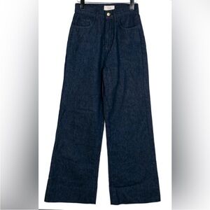 Triarchy Onassis V-High Rise Wide Leg Jean, US 25, dark wash